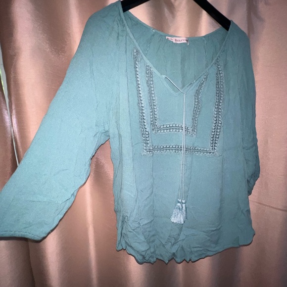 Aqua peasant top - Picture 4 of 8
